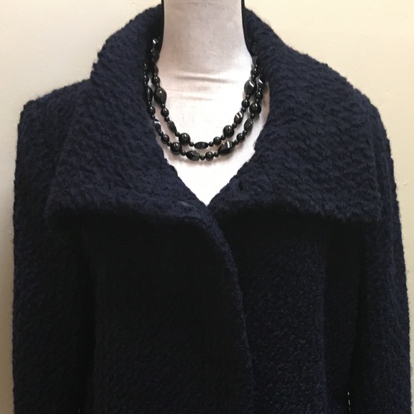 Cole Haan Jackets & Blazers - Cole Haan Bouclé Coat , Black/Navy, Size 14